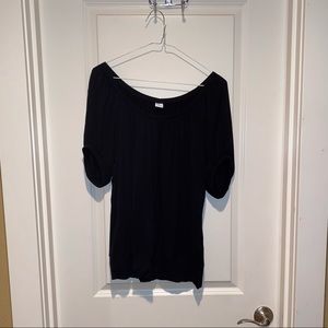 Black Three Dots Short Sleeve Top